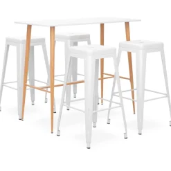 vidaXL 5-tlg. Bar-Set Weiß