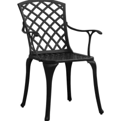 vidaXL 3-tlg. Bistro-Set Aluminiumguss Schwarz