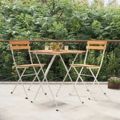 vidaXL 3-tlg. Bistro-Set Klappbar Massivholz Akazie und Stahl