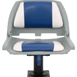vidaXL 2-tlg. Bootssitz-Set Klappbar Blau und Weiß 48x51x41 cm