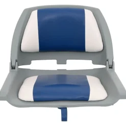 vidaXL 2-tlg. Bootssitz-Set Klappbar mit Polster in Blau-Weiß