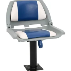 vidaXL 2-tlg. Bootssitz-Set Klappbar Blau und Weiß 48x51x41 cm