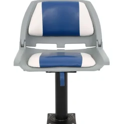 vidaXL 2-tlg. Bootssitz-Set Klappbar Blau und Weiß 48x51x41 cm
