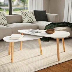 vidaXL 2-tlg. Couchtisch-Set Massivholz Kiefer Weiß