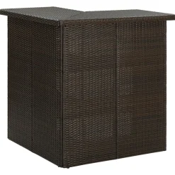 vidaXL 4-tlg. Gartenbar-Set mit Kissen Poly Rattan Braun