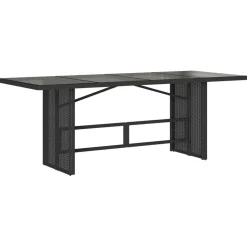 vidaXL 9-tlg. Garten-Essgruppe mit Kissen Schwarz Poly Rattan