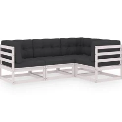 vidaXL 4-tlg. Garten-Lounge-Set mit Kissen Kiefer Massivholz