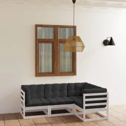 vidaXL 4-tlg. Garten-Lounge-Set mit Kissen Kiefer Massivholz