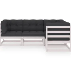 vidaXL 4-tlg. Garten-Lounge-Set mit Kissen Kiefer Massivholz