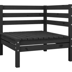 vidaXL 3-tlg. Garten-Lounge-Set Massivholz Kiefer Schwarz