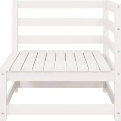 vidaXL 2-tlg. Garten-Lounge-Set mit Kissen Weiß Kiefer Massivholz