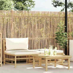 vidaXL 3-tlg. Garten-Lounge-Set mit Kissen Bambus