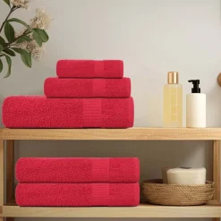 vidaXL 12-tlg. Handtuch-Set FROGN Rot 360 g/m²