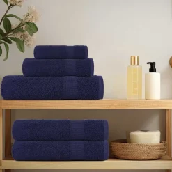 vidaXL 12-tlg. Handtuch-Set FROGN Marineblau 360 g/m²