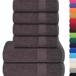 vidaXL 6-tlg. Handtuch-Set FROGN Anthrazit 360 g/m²