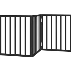 vidaXL 3-tlg. Hundetor Faltbar Schwarz 150 cm Pappelholz