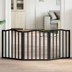 vidaXL 3-tlg. Hundetor Faltbar Schwarz 150 cm Pappelholz