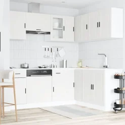 vidaXL 11-tlg. Küchenschrank-Set Porto Weiß Holzwerkstoff