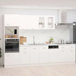 vidaXL 7-tlg. Küchenzeile Lyon Weiß Holzwerkstoff