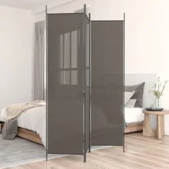 vidaXL 3-tlg. Paravent Anthrazit 150x200 cm Stoff