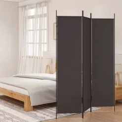 vidaXL 3-tlg. Paravent Braun 150x200 cm Stoff