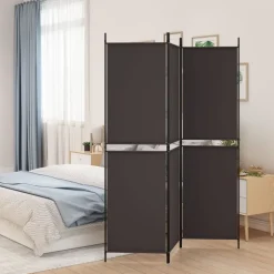 vidaXL 3-tlg. Paravent Braun 150x180 cm Stoff