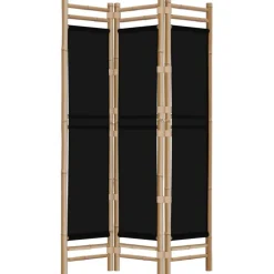 vidaXL 3-tlg. Paravent Faltbar 120 cm Bambus und Canvas