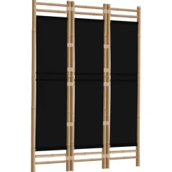 vidaXL 3-tlg. Paravent Faltbar 120 cm Bambus und Canvas