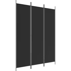vidaXL 3-tlg. Paravent Schwarz 150x200 cm Stoff