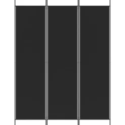 vidaXL 3-tlg. Paravent Schwarz 150x200 cm Stoff
