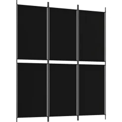 vidaXL 3-tlg. Paravent Schwarz 150x180 cm Stoff