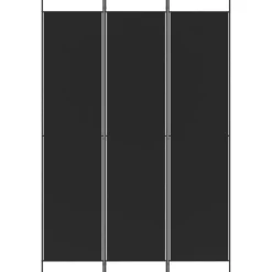vidaXL 3-tlg. Paravent Schwarz 150x220 cm Stoff