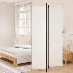 vidaXL 3-tlg. Paravent Weiß 150x220 cm Stoff