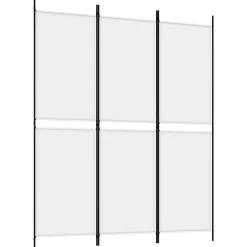 vidaXL 3-tlg. Paravent Weiß 150x180 cm Stoff