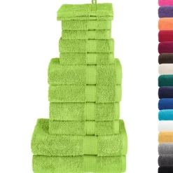 vidaXL 12-tlg. Premium Handtuch-Set SOLUND Apfelgrün 600 g/m²