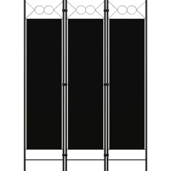 vidaXL 3-tlg. Raumteiler Schwarz 120 x 180 cm