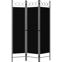 vidaXL 3-tlg. Raumteiler Schwarz 120 x 180 cm