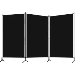 vidaXL 3-tlg. Raumteiler Schwarz 260x180 cm