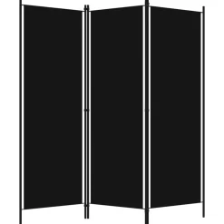 vidaXL 3-tlg. Raumteiler Schwarz 150x180 cm