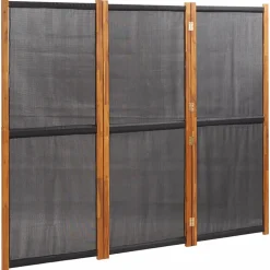 vidaXL 3-tlg. Raumteiler Schwarz 210x180 cm