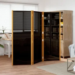 vidaXL 3-tlg. Raumteiler Schwarz 210x180 cm