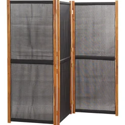 vidaXL 3-tlg. Raumteiler Schwarz 210x180 cm