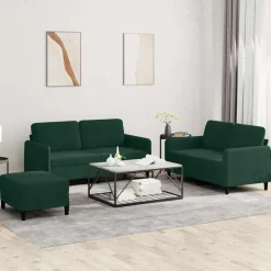 vidaXL 3-tlg. Sofagarnitur Dunkelgrün Samt