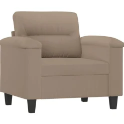 vidaXL 3-tlg. Sofagarnitur mit Kissen Taupe Mikrofasergewebe