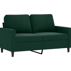 vidaXL 2-tlg. Sofagarnitur mit Kissen Dunkelgrün Samt