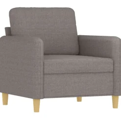 vidaXL 3-tlg. Sofagarnitur mit Kissen Taupe Stoff