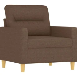 vidaXL 4-tlg. Sofagarnitur mit Kissen Braun Stoff