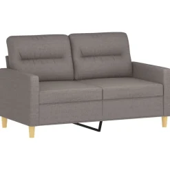 vidaXL 3-tlg. Sofagarnitur mit Kissen Taupe Stoff