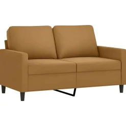 vidaXL 3-tlg. Sofagarnitur mit Kissen Braun Samt