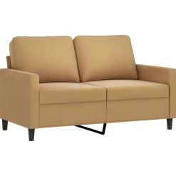 vidaXL 3-tlg. Sofagarnitur mit Kissen Braun Samt